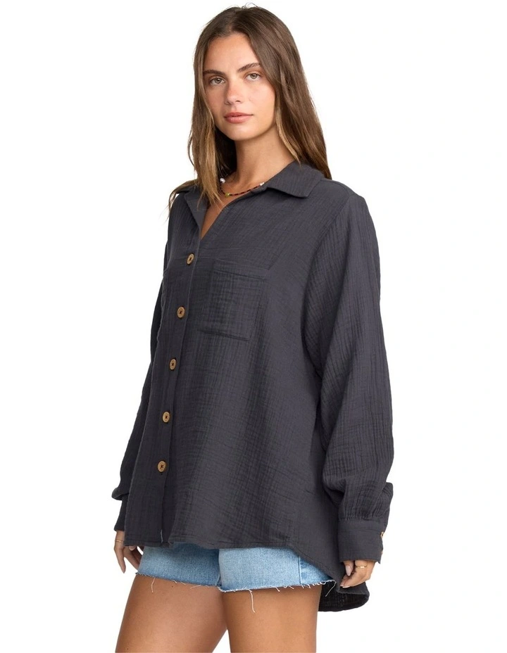 Swell Blouse Button Down Shirt in Black Sands image 3