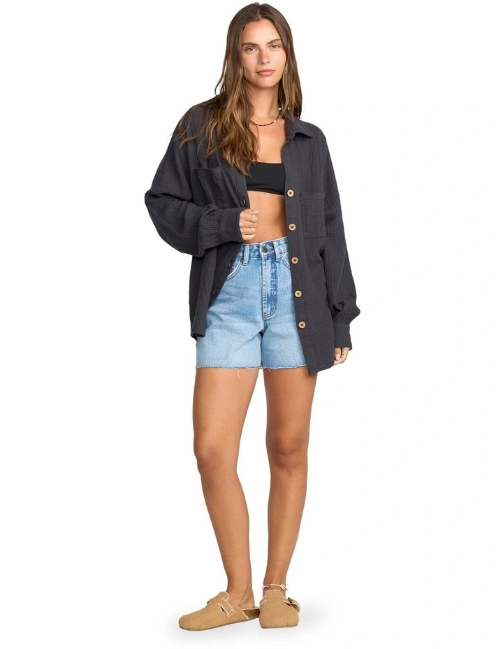 Swell Blouse Button Down Shirt in Black Sands image 5