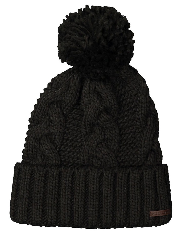 ladies black pom pom hat