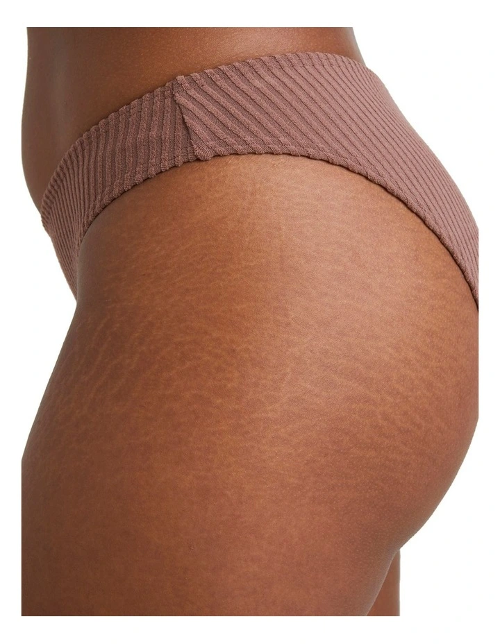 Terry Rib Bondi Bikini Bottom in Brown image 4