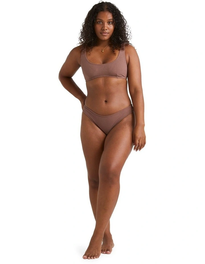Terry Rib Bondi Bikini Bottom in Brown image 5