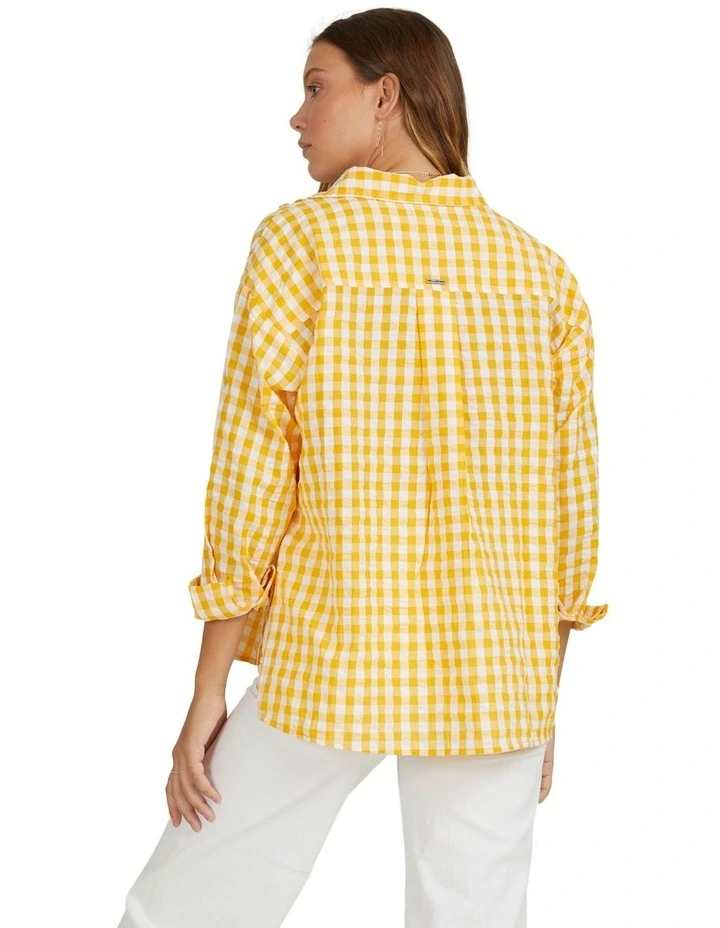 Sunshine Check Shirt in Gold image 2