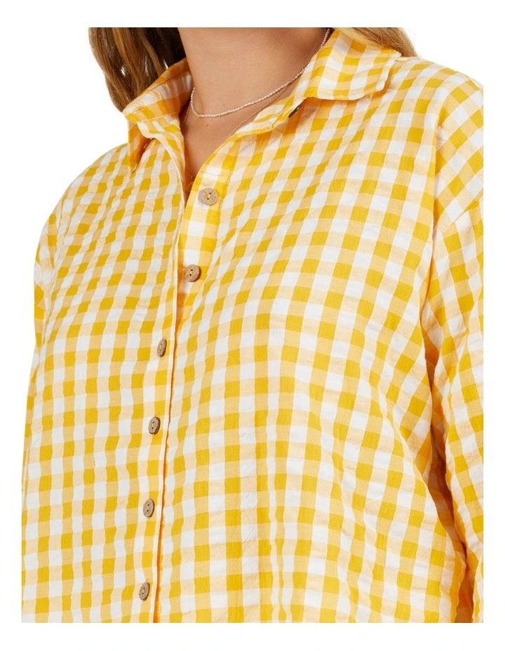 Sunshine Check Shirt in Gold image 4