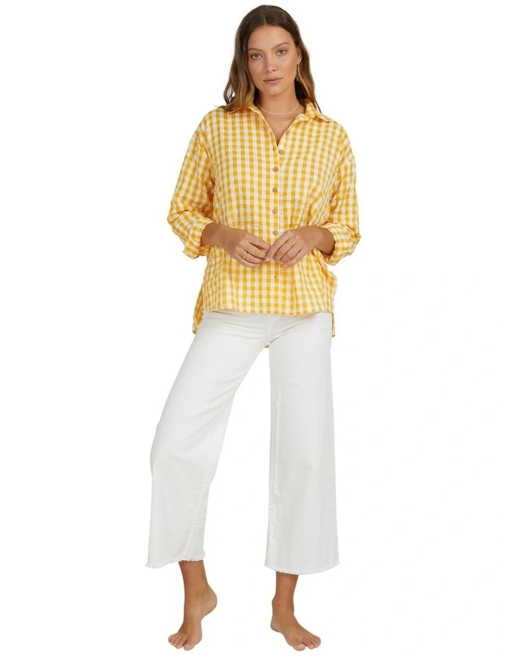 Sunshine Check Shirt in Gold image 5