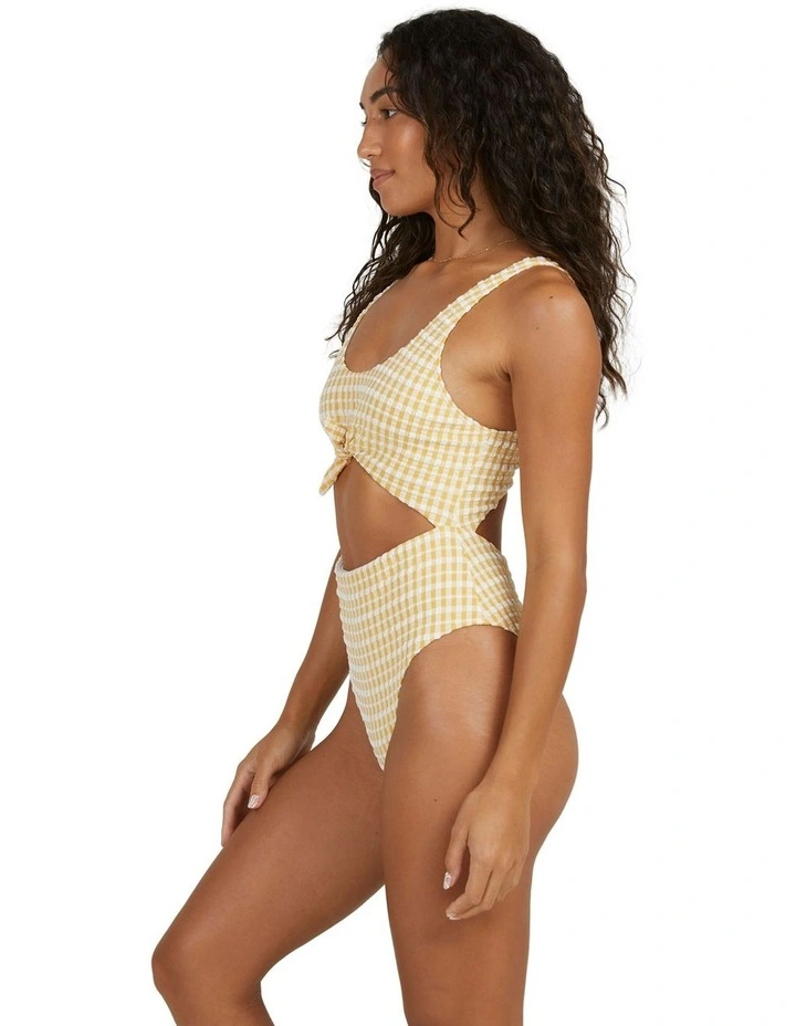 Wave Check One Piece in Yellow Multi image 3