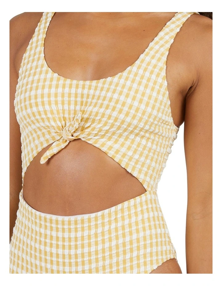 Wave Check One Piece in Yellow Multi image 4