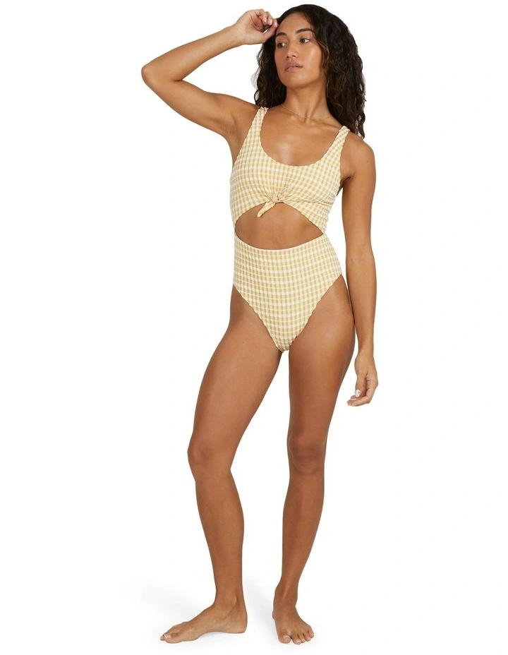 Wave Check One Piece in Yellow Multi image 5
