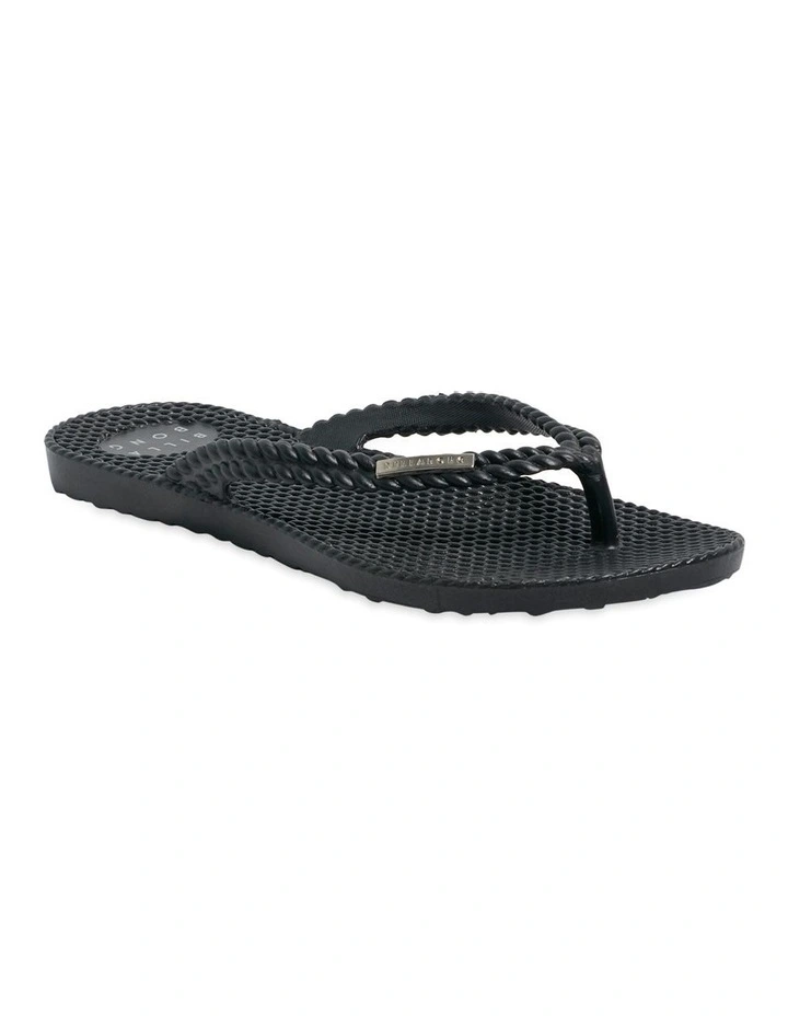 Kick Back Solid Thongs in Black image 1