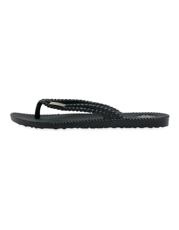 Kick Back Solid Thongs in Black image 5