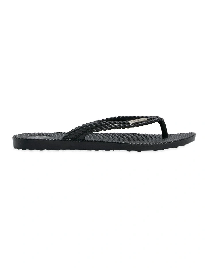 Kick Back Solid Thongs in Black image 6