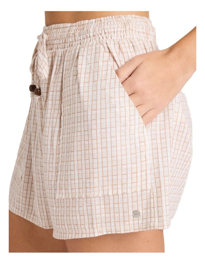 Serene Elastic Waist Shorts in Brown image 4