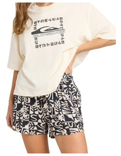 Serene Elastic Waist Shorts in Black