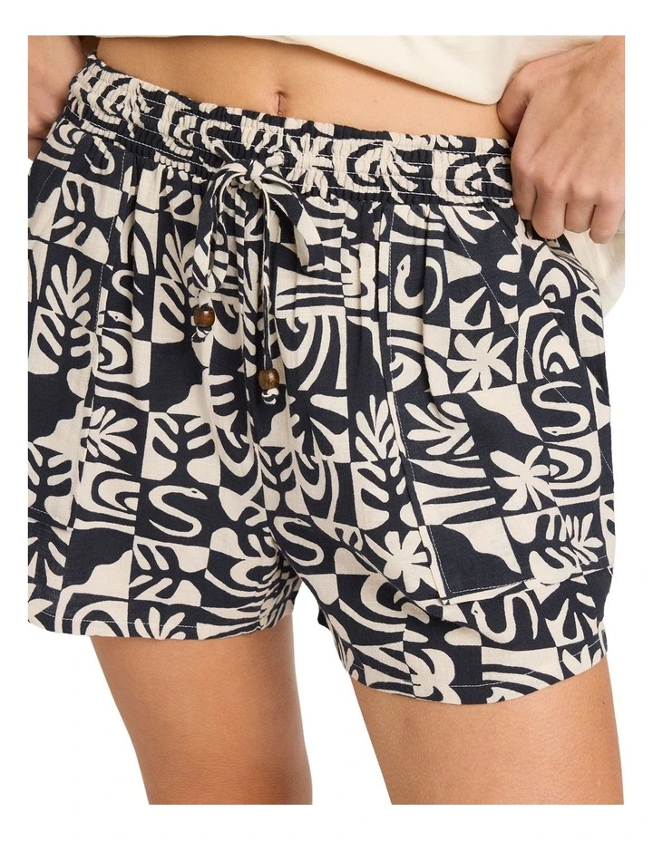 Serene Elastic Waist Shorts in Black image 3