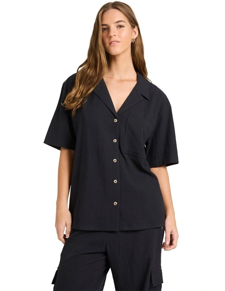 Serene Short Sleeve Shirt in Black image 1