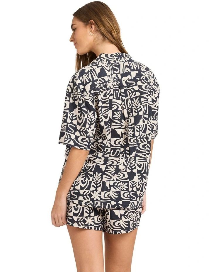 Serene Short Sleeve Shirt in Black/White image 2