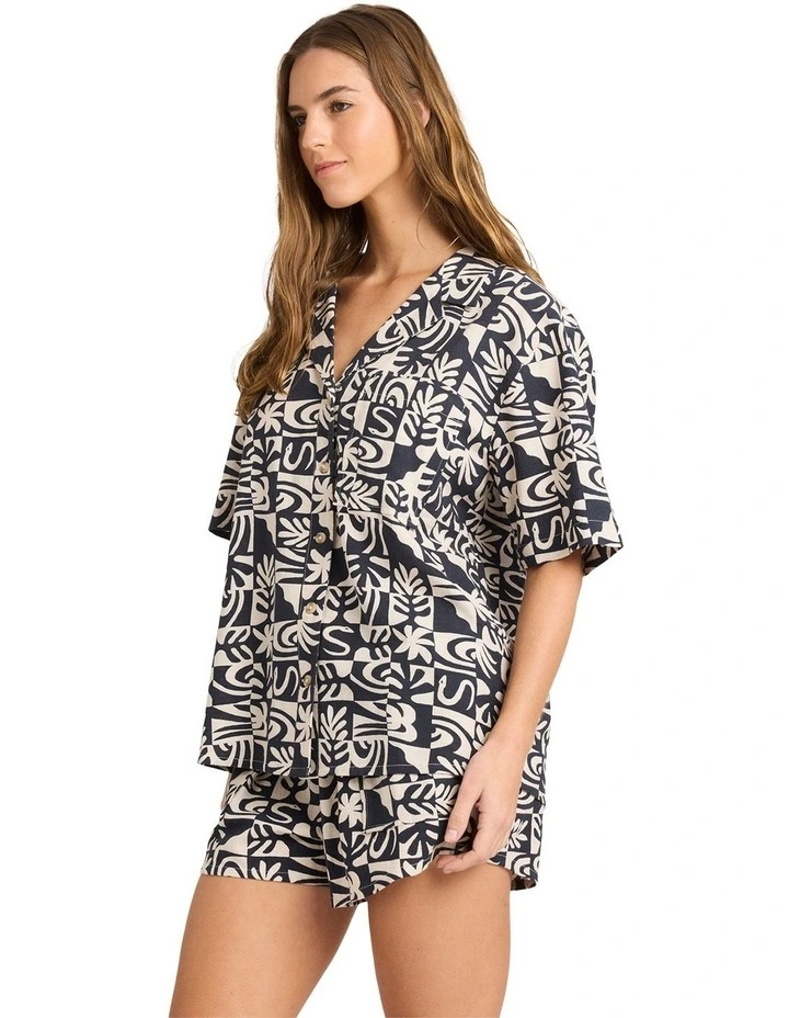 Serene Short Sleeve Shirt in Black/White image 3