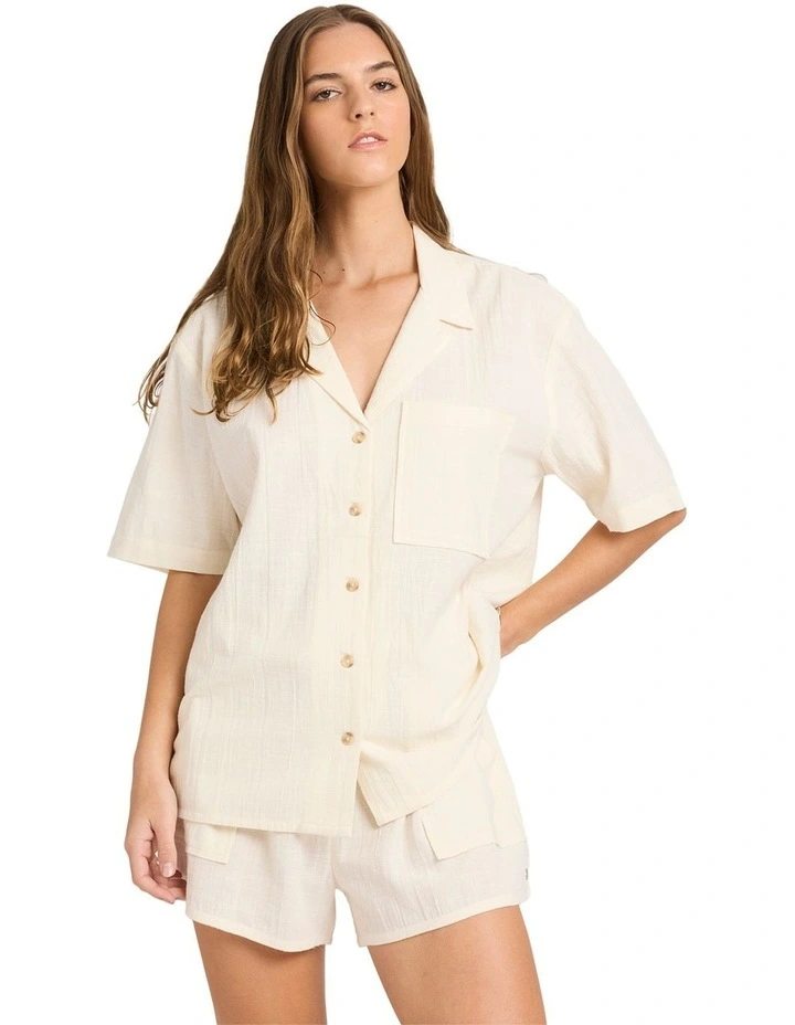 Serene Short Sleeve Shirt in White image 1