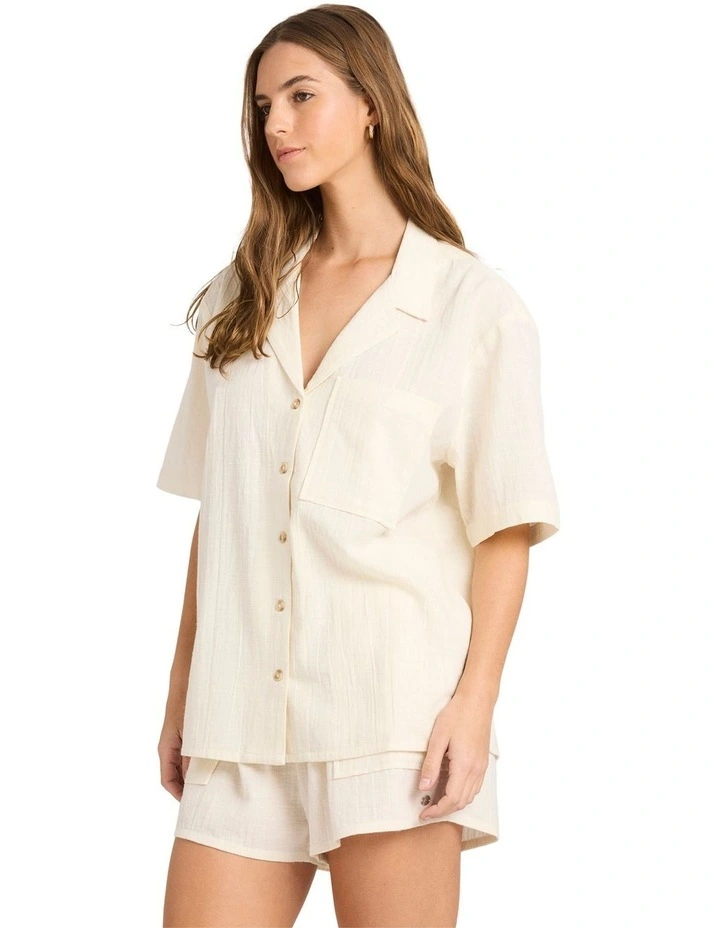 Serene Short Sleeve Shirt in White image 3