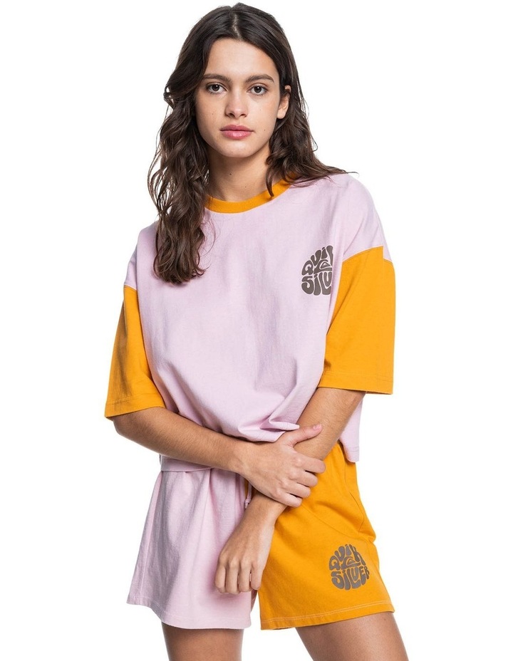 Vintage Colourblock 3/4 Sleeve T-Shirt Bleached Mauve