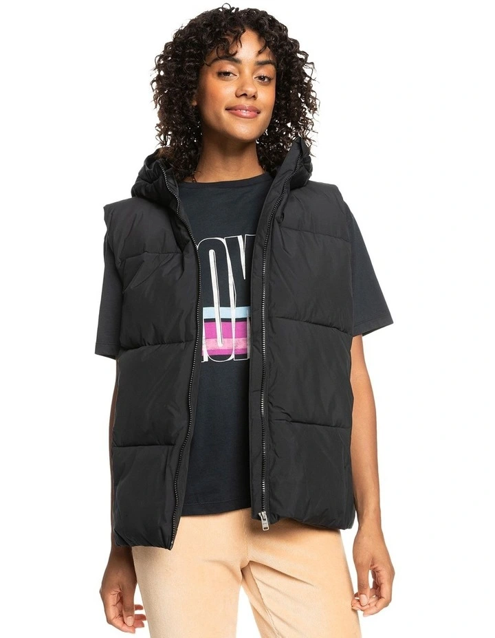 Bright Side Longline Hooded Puffer Jacket in Anthracite image 1