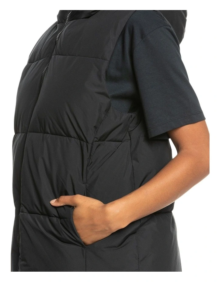 Bright Side Longline Hooded Puffer Jacket in Anthracite image 4