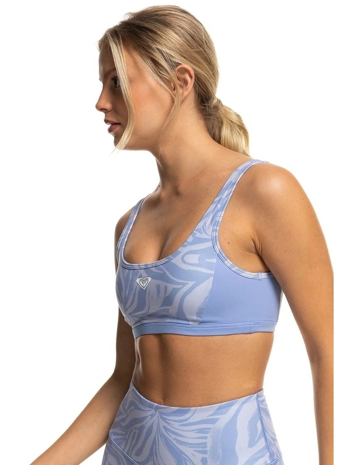 Heart Into It Printed Low Impact Sports Bra in Purple Heather Fluid Flowers image 3
