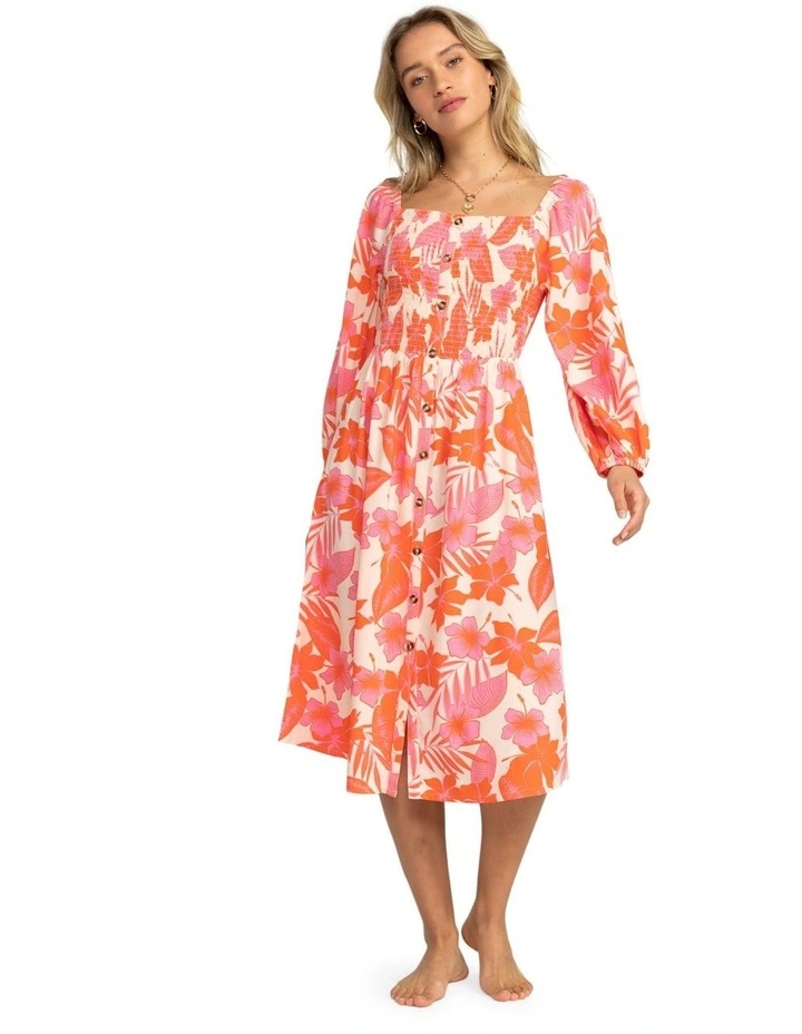 Sunshine Spirit Midi Dress in Orange image 1