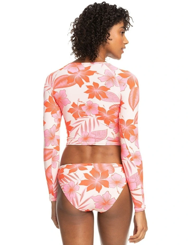 Cropped Long Sleeve Rash Vest in Orange image 2
