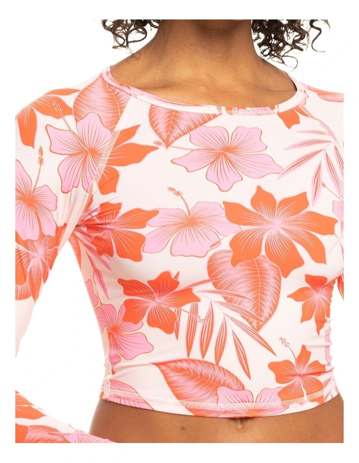 Cropped Long Sleeve Rash Vest in Orange image 4