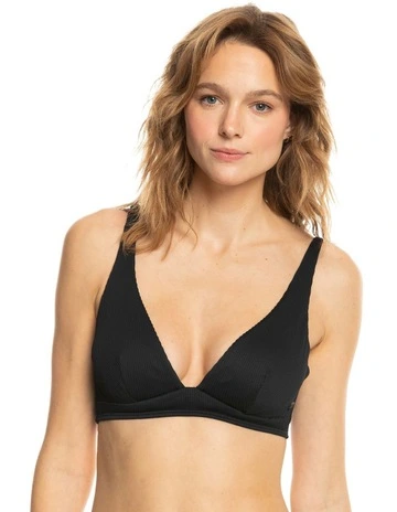 Rib Love The Roller Bikini Top in Anthracite