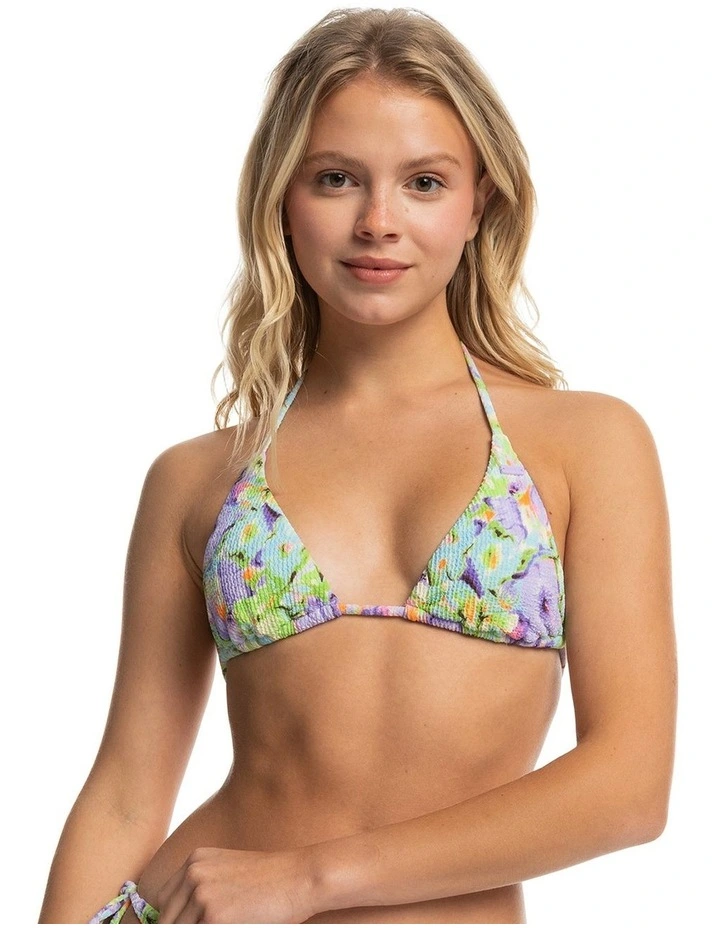 Blumen Tiki Tri Bikini Top in Purple Rose image 1