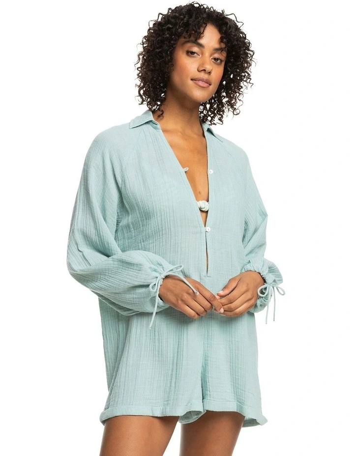 Lover Meeting Beach Cover-Up Dress in Blue Surf image 1