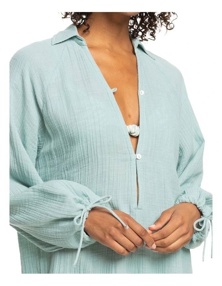 Lover Meeting Beach Cover-Up Dress in Blue Surf image 4