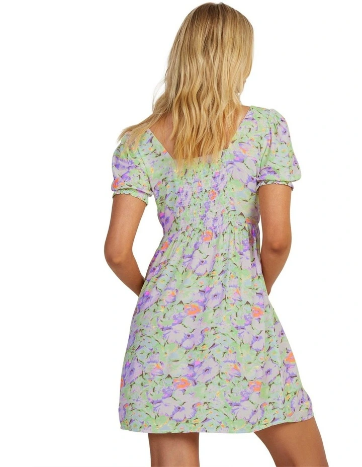 Frill Bloom Short Sleeve Dress in Purple Rose image 2