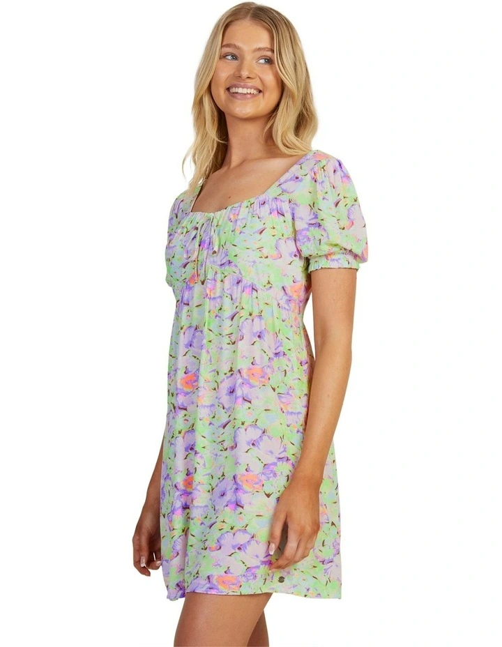 Frill Bloom Short Sleeve Dress in Purple Rose image 3