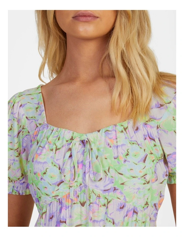 Frill Bloom Short Sleeve Dress in Purple Rose image 4