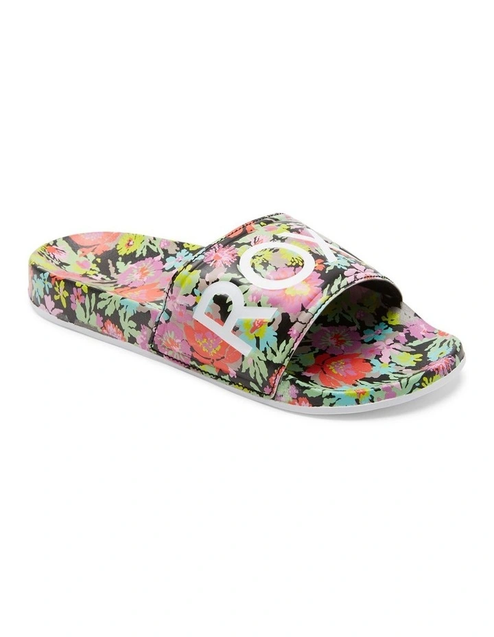Slippy Slider Sandals in Black Multi image 1