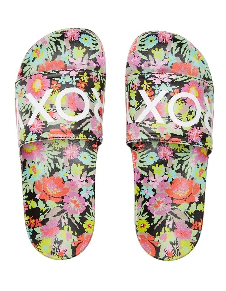 Slippy Slider Sandals in Black Multi image 3