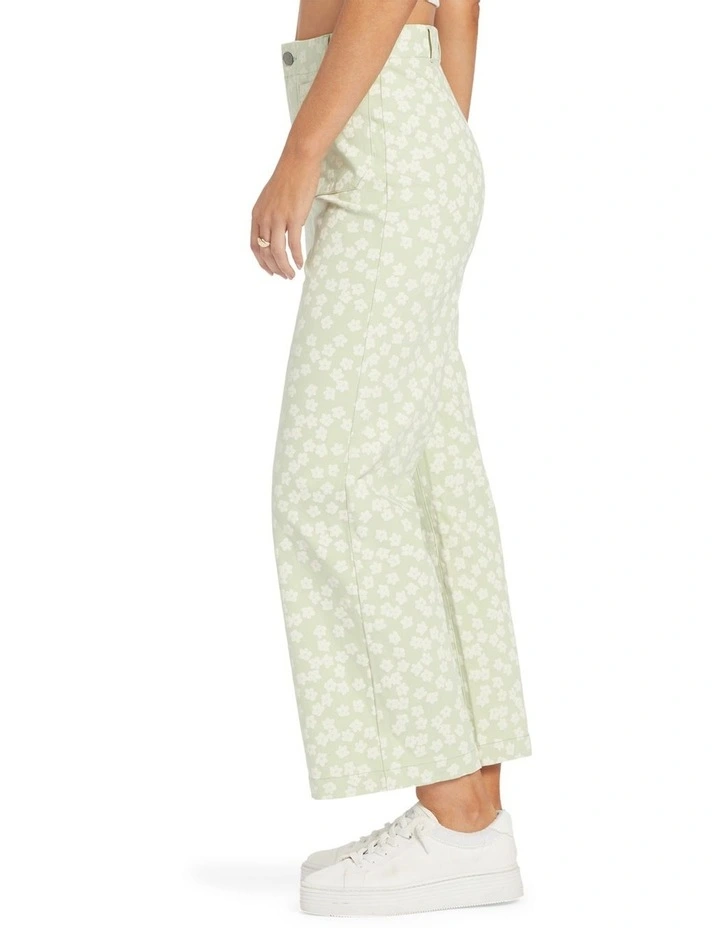 Coastal Cruiser High Waist Wide Leg Trousers in Quiet Green Floral Delight image 3