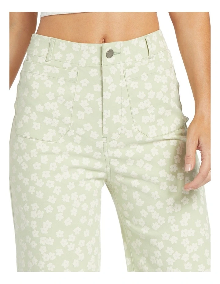 Coastal Cruiser High Waist Wide Leg Trousers in Quiet Green Floral Delight image 4