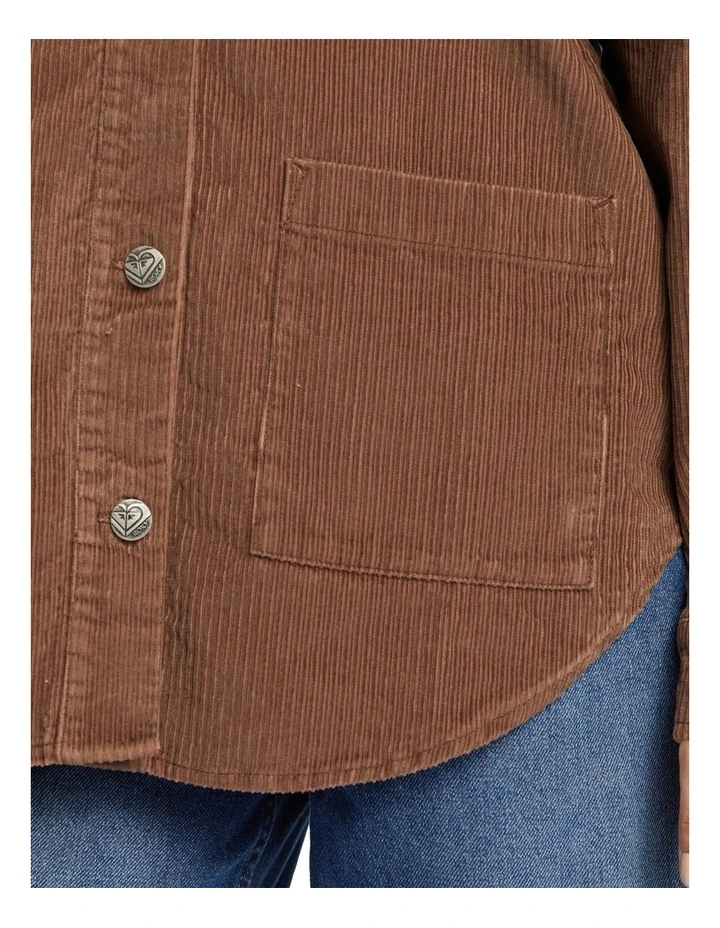 Kick Back Washed Corduroy Long Sleeve Shirt in Sorrel Horse image 4