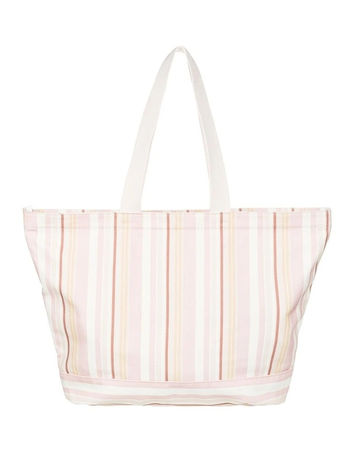 Stripey Beach Tote Bag in Cork Monochromatic Stripe image 2