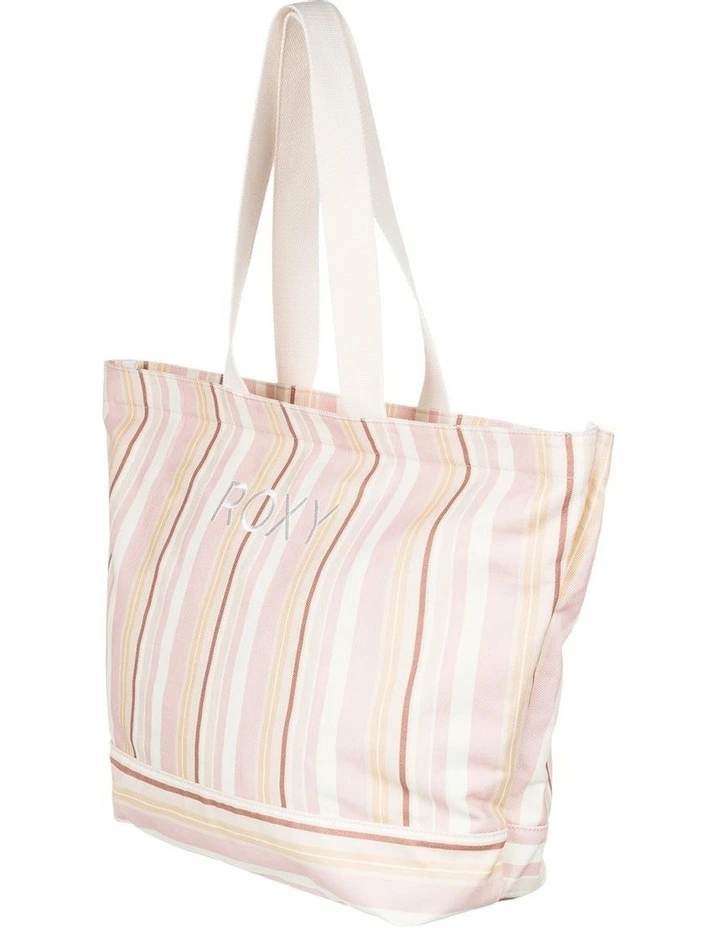 Stripey Beach Tote Bag in Cork Monochromatic Stripe image 3