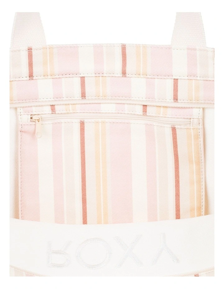 Stripey Beach Tote Bag in Cork Monochromatic Stripe image 4