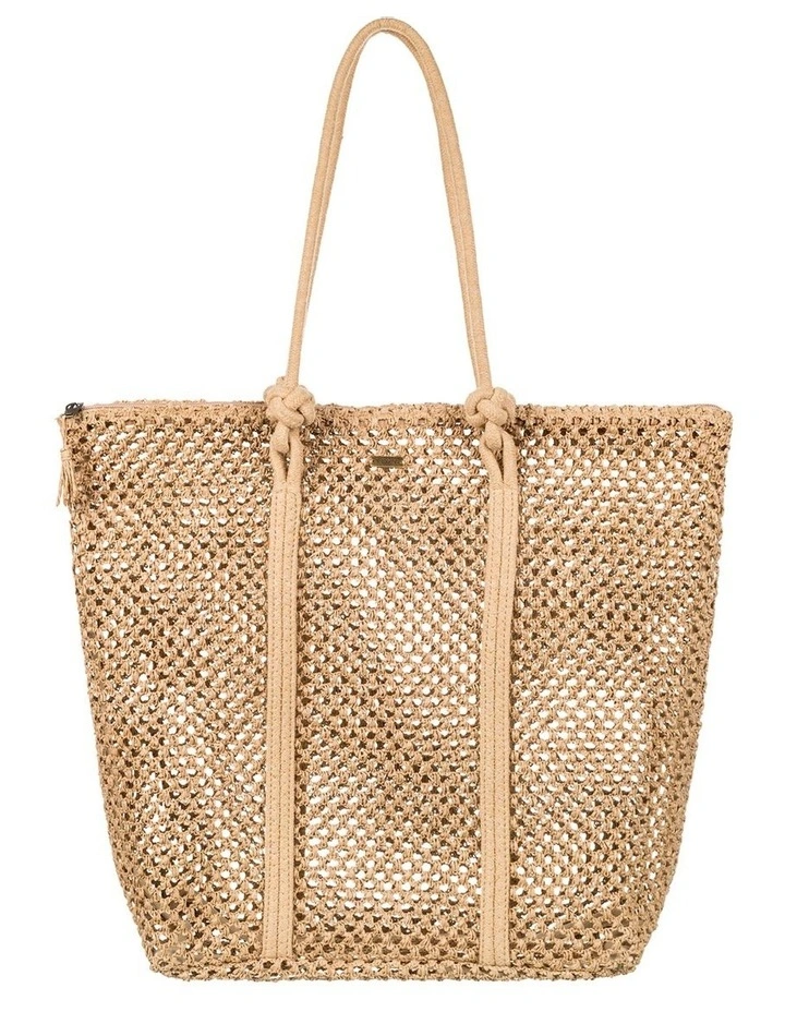 Morning Sun Straw Beach Bag in Natural image 1