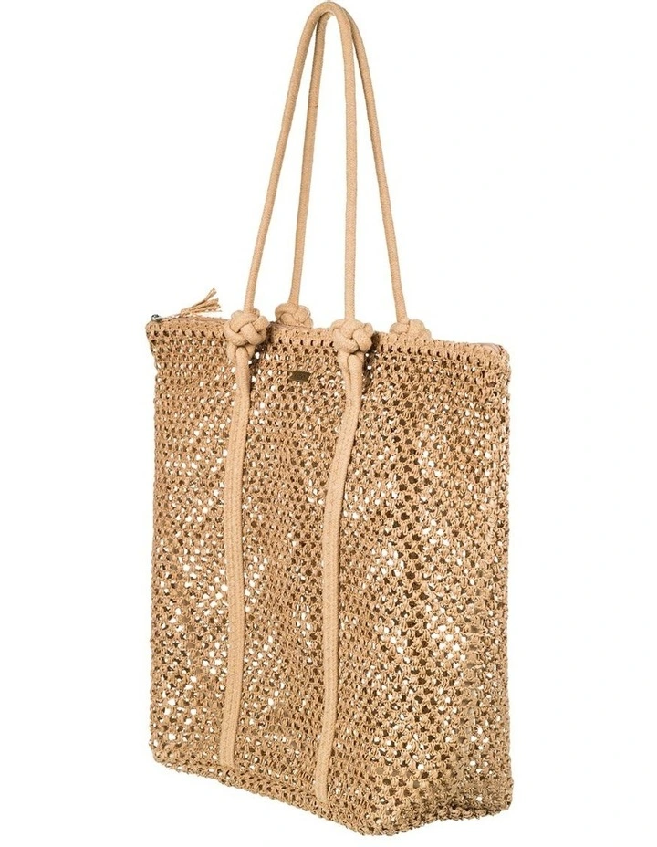 Morning Sun Straw Beach Bag in Natural image 3
