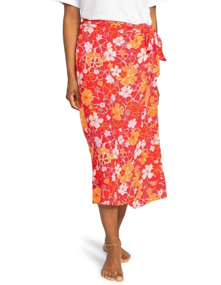 Midtown Sun Midi Wrap Skirt in Bittersweet Meadow Flowers image 1