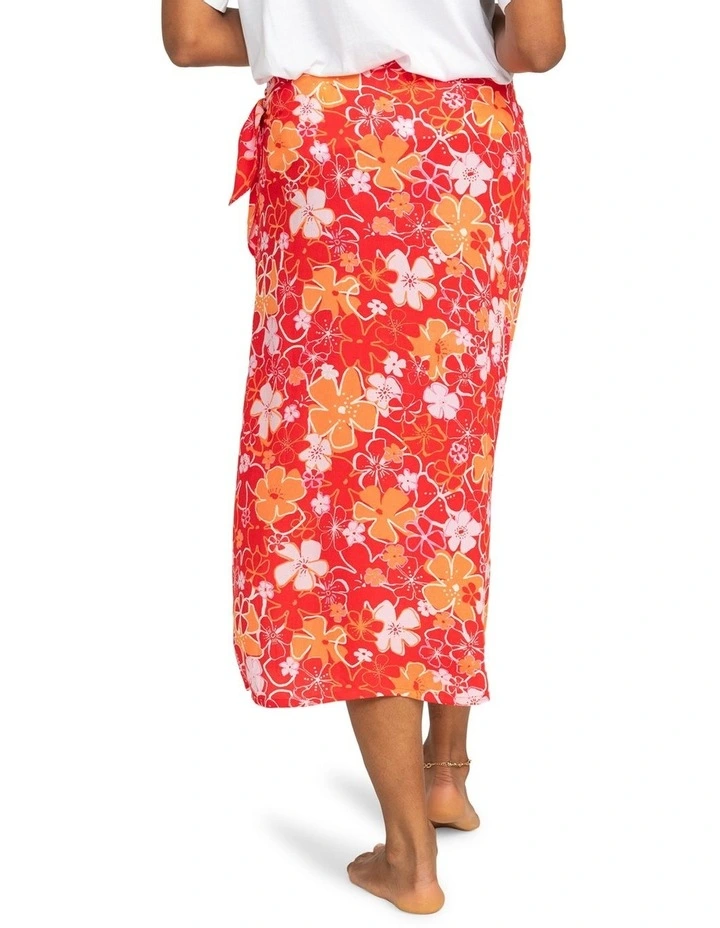 Midtown Sun Midi Wrap Skirt in Bittersweet Meadow Flowers image 2