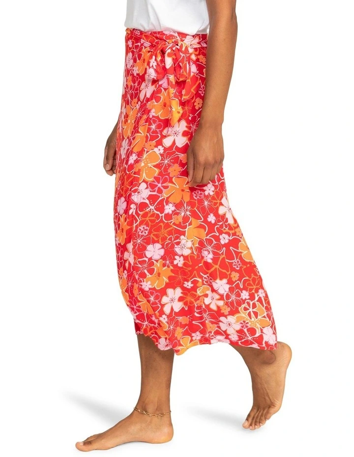 Midtown Sun Midi Wrap Skirt in Bittersweet Meadow Flowers image 3