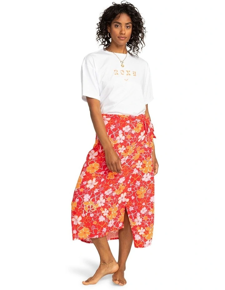 Midtown Sun Midi Wrap Skirt in Bittersweet Meadow Flowers image 5